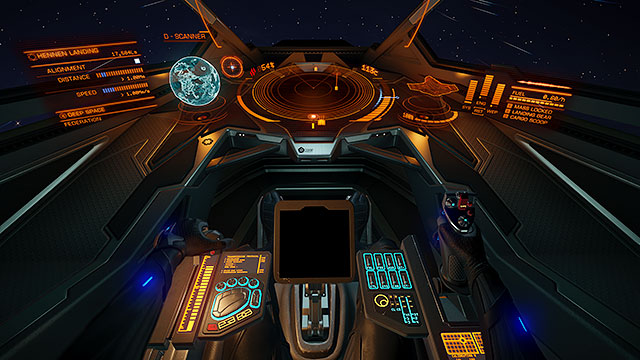 In Elite: Dangerous all of the interface elements are rendered in 3D as a holograms - Main interface elements - Ship Interface - Elite: Dangerous - Game Guide and Walkthrough