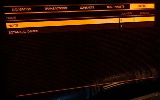 To see the contents of this bookmark you will have to target a ship first, and then use the Cargo Scanner - (Left) Target Panel - Ship Interface - Elite: Dangerous - Game Guide and Walkthrough