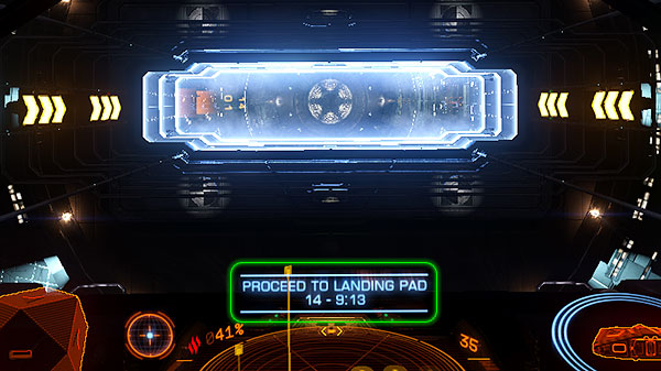 Given the permission you will see the information on which landing field you may land - Manual Docking - Docking and takeoff - Elite: Dangerous - Game Guide and Walkthrough