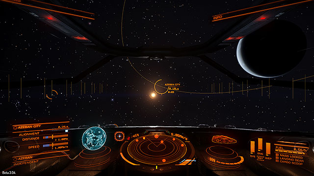 Use the compass to select the direction - Frame Shift Drive - Travelling - Elite: Dangerous - Game Guide and Walkthrough