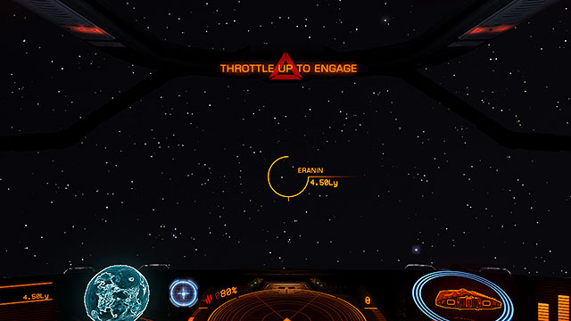 When the ships position will be alright, the screen will show the notice throttle up to engage - Frame Shift Drive - Travelling - Elite: Dangerous - Game Guide and Walkthrough