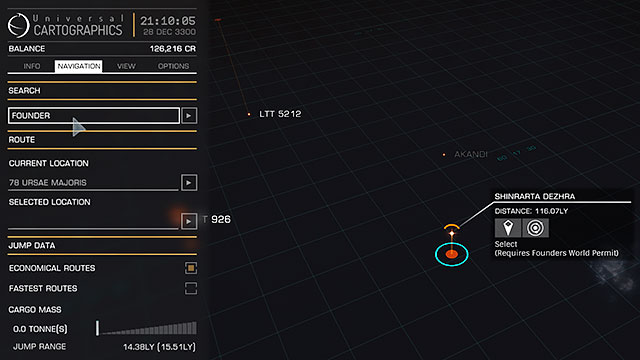 Another useful function which can be found in the navigation bookmark is the search - Galaxy Map - Travelling - Elite: Dangerous - Game Guide and Walkthrough