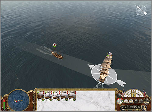Whack with volley can severely damage the enemy ship - Game Mechanics - Naval Battles - Side volley - Naval Battles - Empire: Total War - Game Guide and Walkthrough