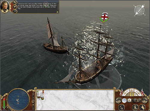 Crossing the T - sail near enemy bow or stern and launch volley at the enemy. - Game Mechanics - Naval Battles - Crossing the T - Naval Battles - Empire: Total War - Game Guide and Walkthrough