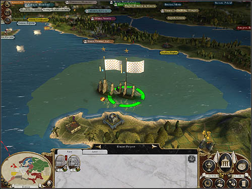 You can repair your vessels only in the harbor - Game Mechanics - Campaign Map - Fleets - Campaign Map - Empire: Total War - Game Guide and Walkthrough