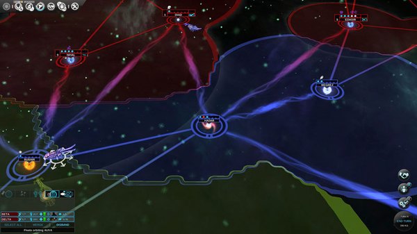 Smudges connecting the systems are the Wormholes - Travelling through the galaxy - Fleets and Systems Influence on the Galaxy - Endless Space - Game Guide and Walkthrough