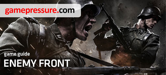 This guide for the Enemy Front includes a comprehensive walkthrough, which encompasses the entire single player campaign mode, and also includes a considerable handful of hints for every situation - Enemy Front - Game Guide and Walkthrough