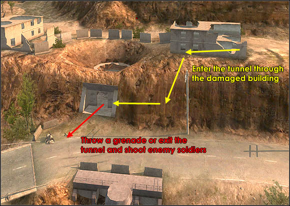 However, you must expect enemy soldiers at the damaged building presented above - Canyon - Battlefields - Enemy Territory: Quake Wars - Game Guide and Walkthrough