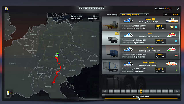 Click on the icon of the city in which you are currently (or the city right next to it) to check if any company has placed any order - Owner of a one-man company - Carrier - Euro Truck Simulator 2 - Game Guide and Walkthrough