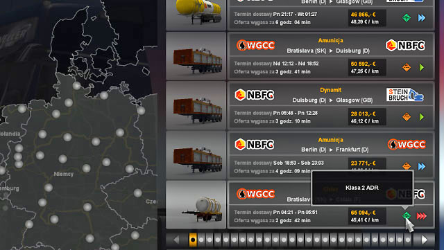 This gives you permission to transport dangerous substances - Skills - Driver - Euro Truck Simulator 2 - Game Guide and Walkthrough