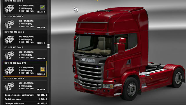 The most important parameter is the engine - Truck models - Euro Truck Simulator 2 - Game Guide and Walkthrough