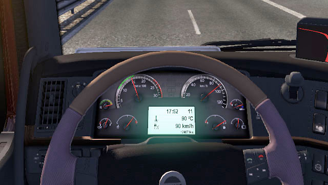 A dashboard is very important element (use [I] to switch) - Dashboard - Driving your truck - Euro Truck Simulator 2 - Game Guide and Walkthrough