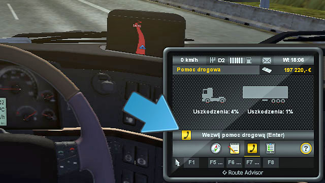 In such moments you have to call the emergency road service - Accident and calling emergency road service - Driving your truck - Euro Truck Simulator 2 - Game Guide and Walkthrough