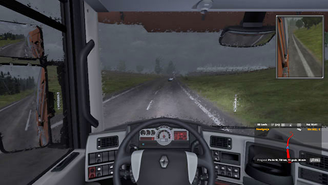 Sometimes instead of blazing sun, you may drive in rain - Weather - Driving your truck - Euro Truck Simulator 2 - Game Guide and Walkthrough