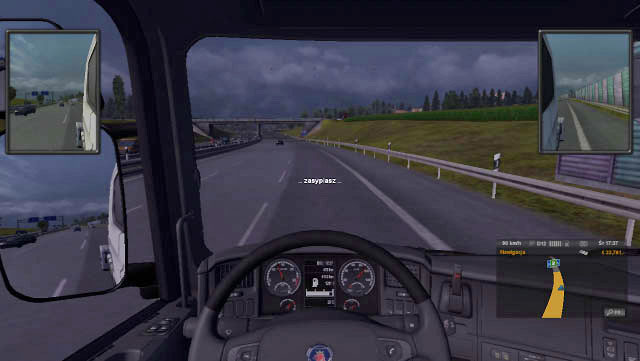 If you neglect messages remaining about taking a rest, the notifications will become more frequent, you will hear yawning sound and the picture will get darker with displayed falling asleep message - Drivers rest - Driving your truck - Euro Truck Simulator 2 - Game Guide and Walkthrough