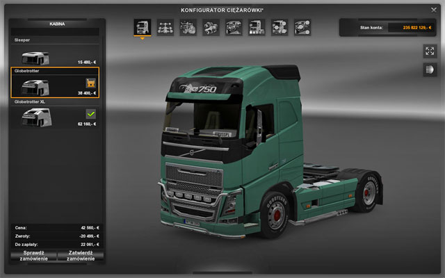 This upgrade does not influence driving features - Upgrades - Repair and modifications - Euro Truck Simulator 2 - Game Guide and Walkthrough