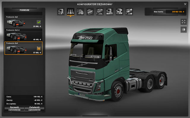 The chassis is a crucial element which controls the stability and turning - Upgrades - Repair and modifications - Euro Truck Simulator 2 - Game Guide and Walkthrough