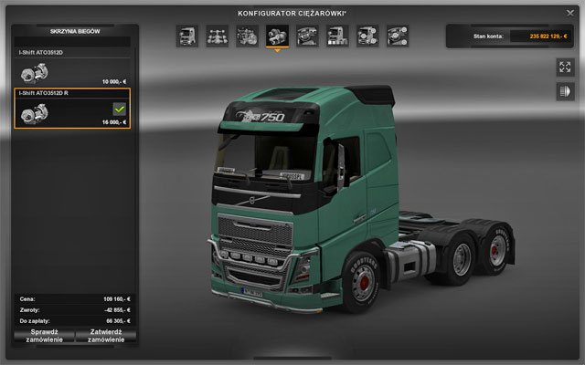 The gearbox depends on the engine you have chosen - Upgrades - Repair and modifications - Euro Truck Simulator 2 - Game Guide and Walkthrough