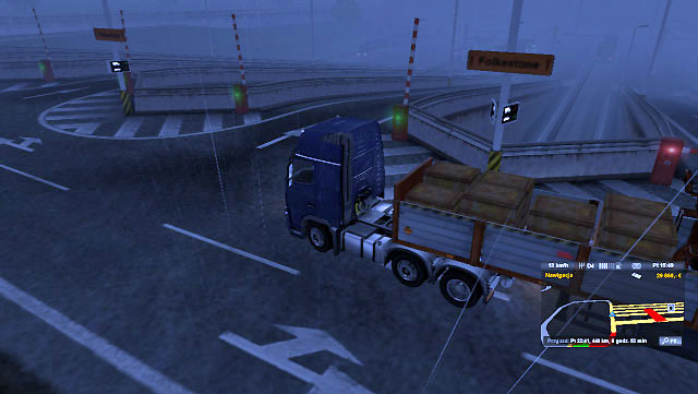 In case of the Eurotunnel you have to park on the train wagon and go under the English Channel - Ports and Eurotunnel (Map) - Map - Euro Truck Simulator 2 - Game Guide and Walkthrough