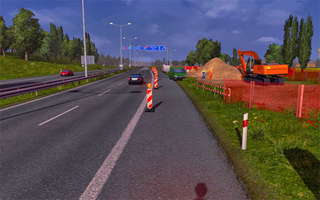 The roadworks also happen on highways bringing speed limits - Narrowing and roadworks - Roads - Euro Truck Simulator 2 - Game Guide and Walkthrough