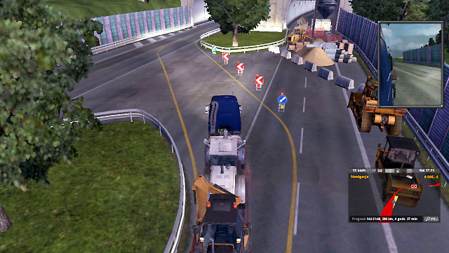 Sometimes roadworks happen even on highways - Narrowing and roadworks - Roads - Euro Truck Simulator 2 - Game Guide and Walkthrough