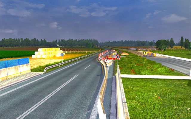 When you travel pay attention to speed limit signs which inform about potential danger - Narrowing and roadworks - Roads - Euro Truck Simulator 2 - Game Guide and Walkthrough