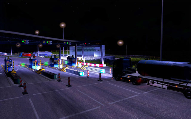 In some countries (France, Italy) you have to pay for highways and from time to time you will see a gate - Highway gates - Roads - Euro Truck Simulator 2 - Game Guide and Walkthrough