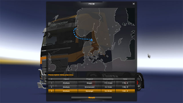 The main function of this city is the possibility to get on a ferry which can take you to one of three cities in Norway (Bergen, Kristiansand and Stavanger) - Denmark - Cities - Euro Truck Simulator 2: Scandinavian Expansion - Game Guide and Walkthrough