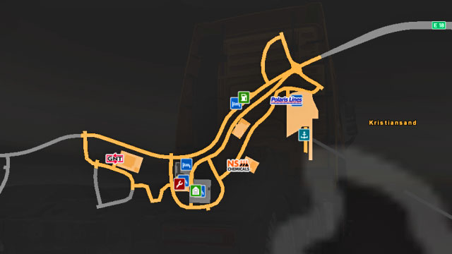 Map of the city. - Norway - Cities - Euro Truck Simulator 2: Scandinavian Expansion - Game Guide and Walkthrough