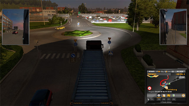 Despite the town being small, there are several roundabouts here - Sweden (part 2) - Cities - Euro Truck Simulator 2: Scandinavian Expansion - Game Guide and Walkthrough