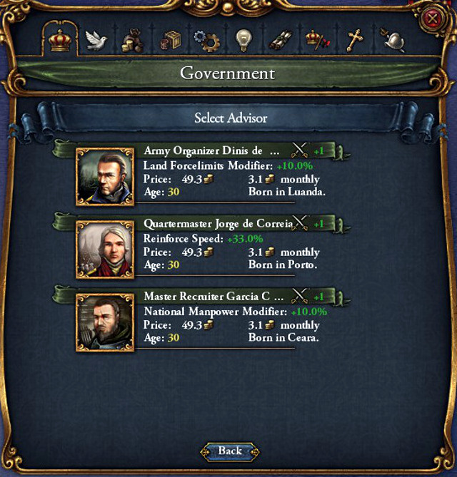 Use advisors to make up for the king's shortcomings or, to take a full advantage of his strong points. - Advisors - Administration - Europa Universalis IV - Game Guide and Walkthrough