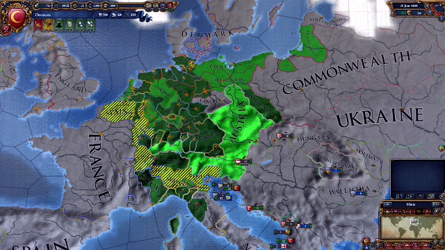 The boundaries of the HRE can be looked up in the appropriate map mode. The lightest green is the Emperor's country. - Holy Roman Empire - Religion and culture - Europa Universalis IV - Game Guide and Walkthrough