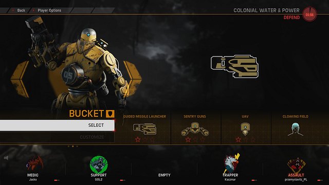 Bucket is the second Support character, which you unlock by maxing out on Hanks skills - Support - Hunters - Evolve - Game Guide and Walkthrough