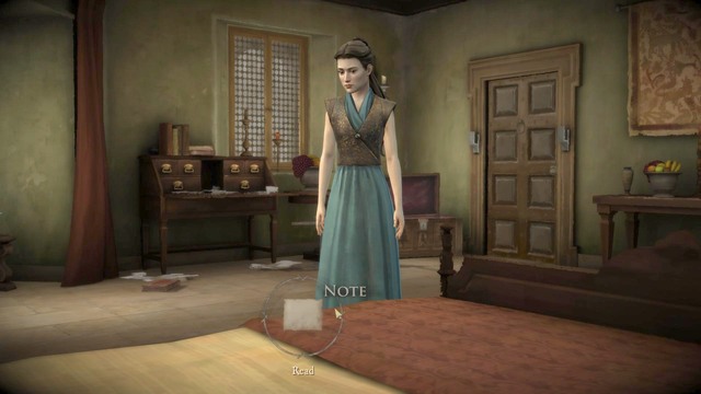After regaining control of Mira Forrester walk to door of her room and select Open or Bust In option to walk inside - Chapter 5 - Episode 2: The Lost Lords - Game of Thrones: A Telltale Games Series - Game Guide and Walkthrough