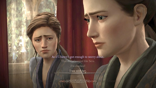 As Mira Forrester, walk towards the door and enter inside in order to speak with Sera and Margaery - Chapter 1 - Episode 6: The Ice Dragon - Game of Thrones: A Telltale Games Series - Game Guide and Walkthrough