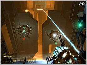 When you reach the end of the corridor, you'll notice that only one of the strings creating a force bridge is active (#20) - Undue Alarm - Walkthrough - Half-Life 2: Episode One - Game Guide and Walkthrough