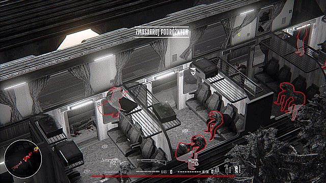 Pay attention to people sitting on seats - use them to replenish any missing health. - Mission 3 - Train - Hatred - Game Guide and Walkthrough