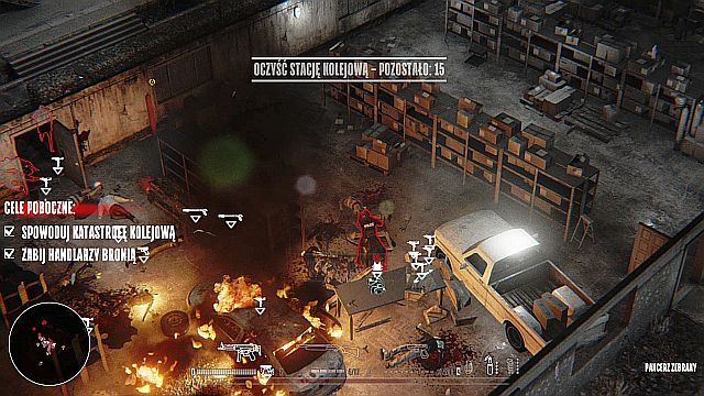 Inside the weapon dealers den you will find two new weapons: an Uzi and a flamethrower. - Mission 4 - Train Station - Hatred - Game Guide and Walkthrough