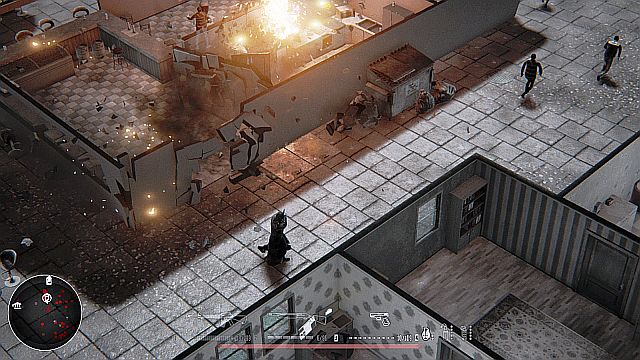 A single grenade and there wont be much left of the cafe. - Mission 5 - Downtown - Hatred - Game Guide and Walkthrough