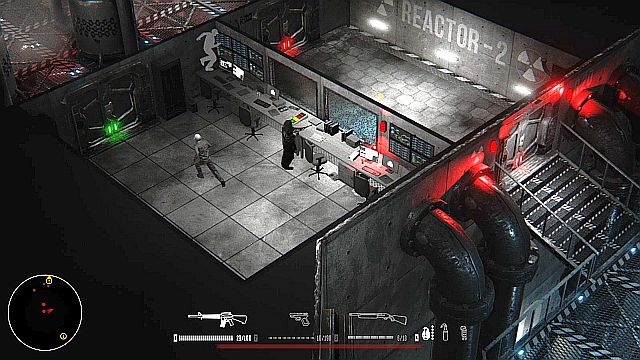 A switch blocking the entrance to the first generator. - Mission 7 - Power Plant - Hatred - Game Guide and Walkthrough