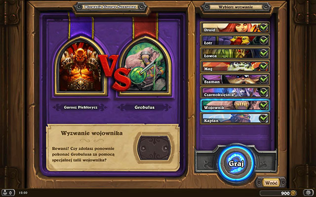 The Warriors and the Priests challenges - Class challenges - Construct Quarter - Hearthstone: Curse of Naxxramas - Game Guide and Walkthrough