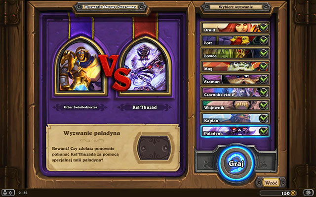 Completed list - Class challenges - Frostwyrm Lair - Hearthstone: Curse of Naxxramas - Game Guide and Walkthrough