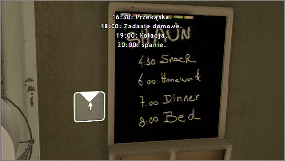 Shaun will start to watch TV, while you should go to the kitchen and look closely at this blackboard - Walkthrough - Father and Son - Walkthrough - Heavy Rain - Game Guide and Walkthrough