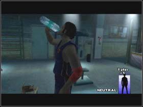 Tyler can do some push-ups, weight exercises or train with one of these muscle-building machines - FRIENDLY COMBAT Gymnasium - Indigo Prophecy / Fahrenheit - Game Guide and Walkthrough