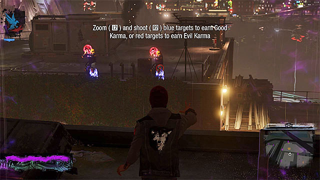 Aim at the body parts associated with the karma path you have taken - 6: Light It Up - Walkthrough - inFamous: Second Son - Game Guide and Walkthrough