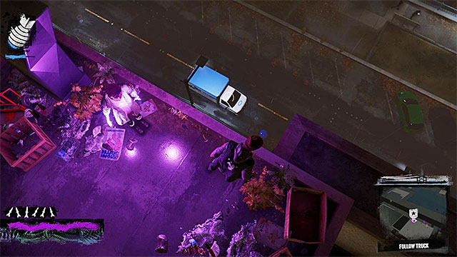 All the time remain on rooftops, so that the driver of the van did not notice you - 7a: Trash the Stash - Walkthrough - inFamous: Second Son - Game Guide and Walkthrough