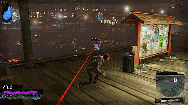 Avoid fire from snipers who are standing on the roof of the northern building - 7a: Trash the Stash - Walkthrough - inFamous: Second Son - Game Guide and Walkthrough