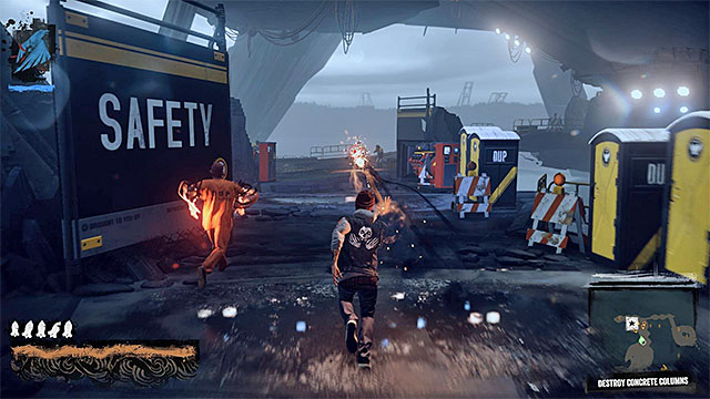 Move forward and eliminate enemies on your way. - 15: Quid pro Quo - exploration of the prison - Walkthrough - inFamous: Second Son - Game Guide and Walkthrough