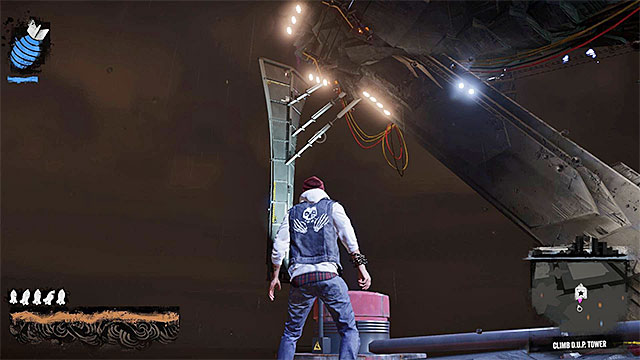 Again, you need to wait for Fetch to use her powers to unlock access to the shaft here - 17a: Expose Augustine - the climb to the top of the tower - Walkthrough - inFamous: Second Son - Game Guide and Walkthrough