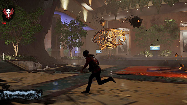 Do not stop anywhere, to prevent being hit with a big fragment of concrete - 17b: Kill Augustine - defeating Augustine - Walkthrough - inFamous: Second Son - Game Guide and Walkthrough